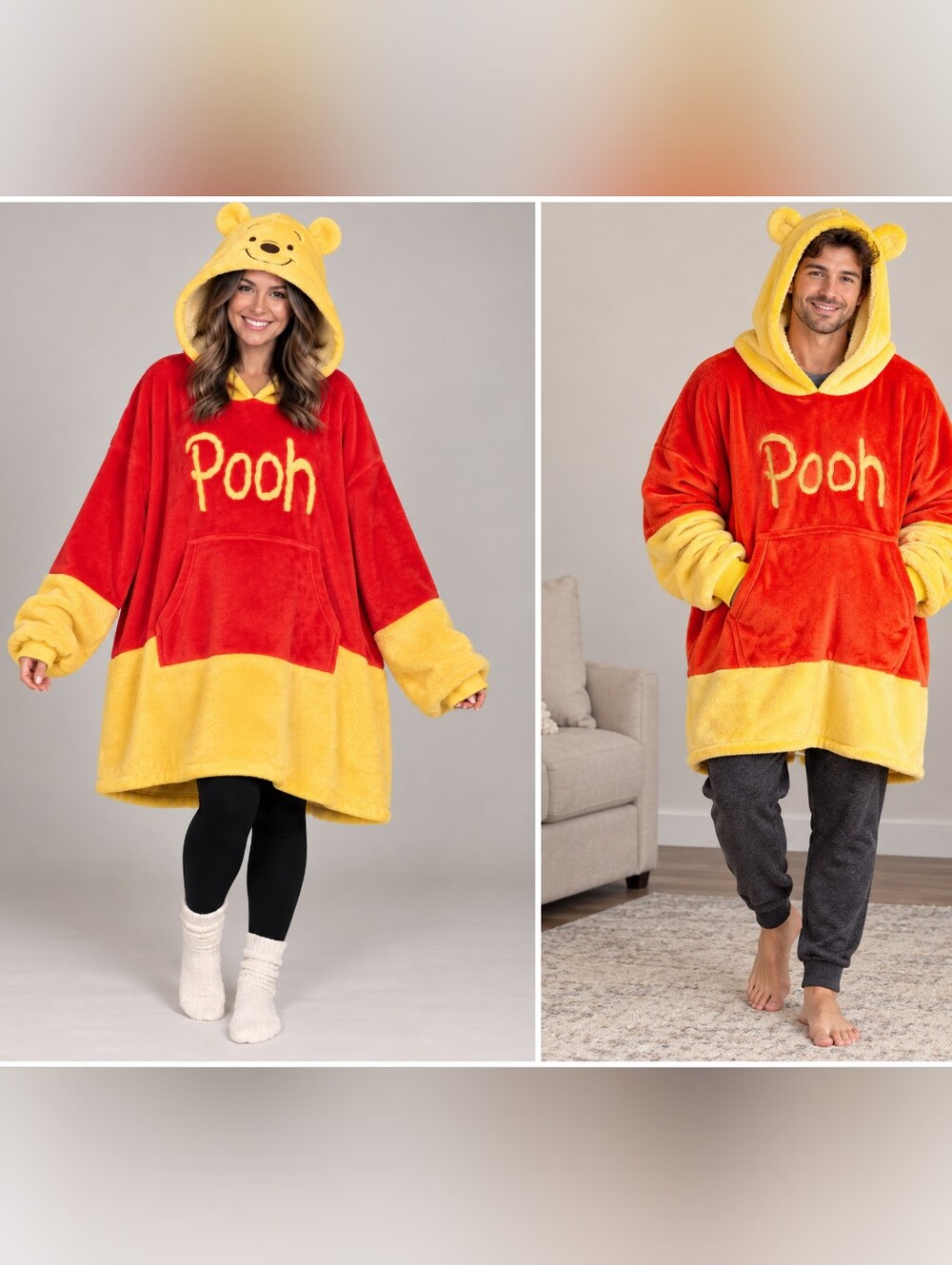 Pooh Halloween Costume Oversized Plush Wearable Blanket Hoodie A333
